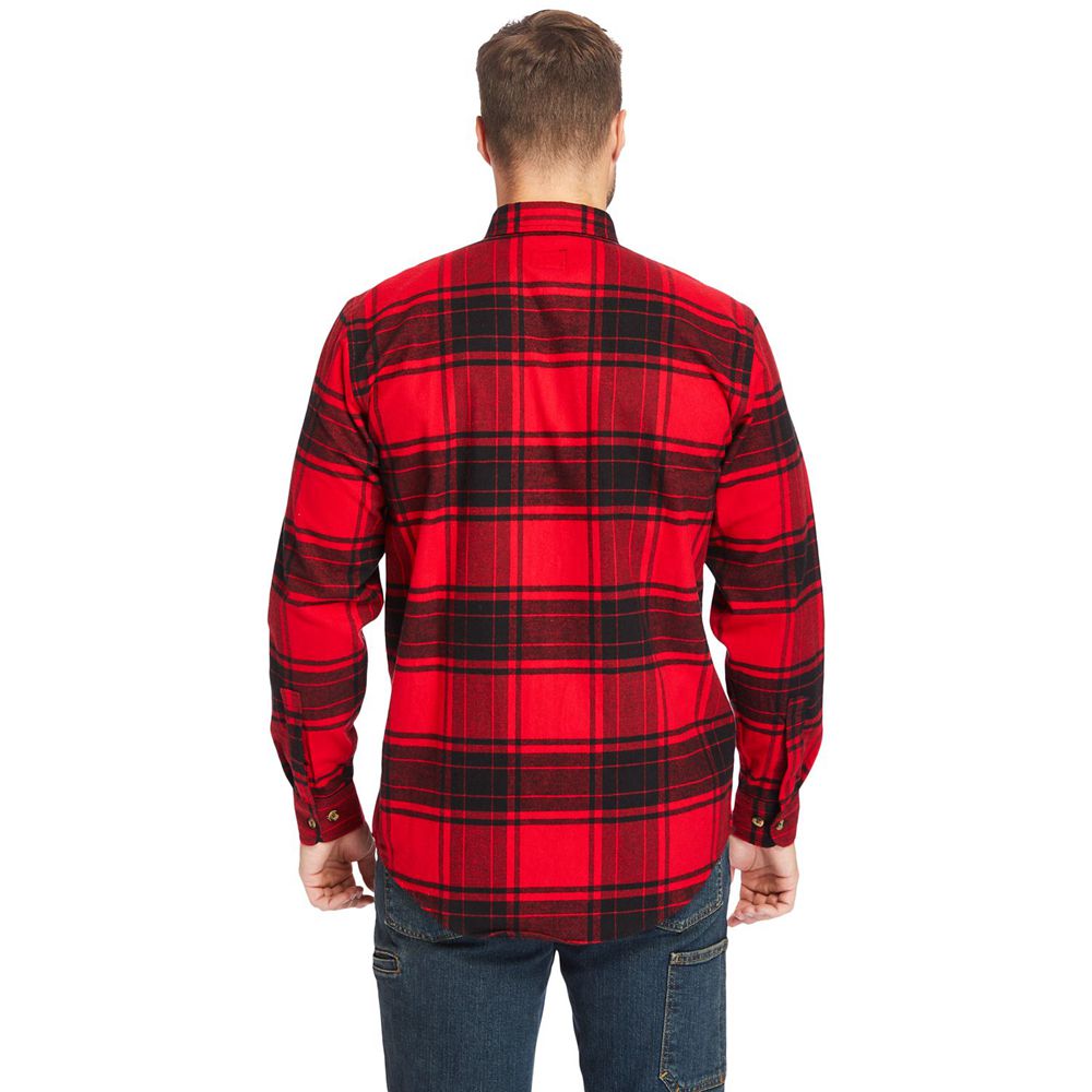 Camasi Timberland Barbati Rosii/Negrii - Pro® Woodfort Heavyweight Flannel Work - Romania - AXUPLI21